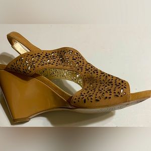 Anne Klein iflex wedge heel sling back sandals. Worn once/great condition. Size9